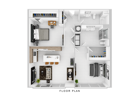 Floor plan for 2 beds, 2 baths, 1512 sqft